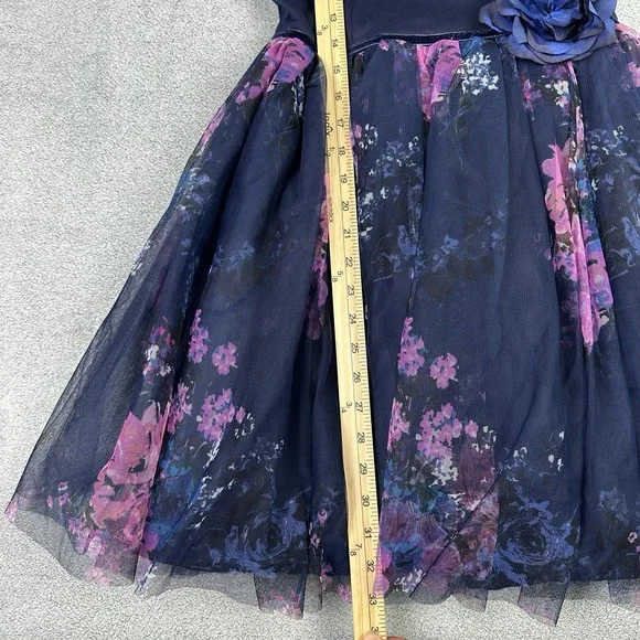 Pink & Violet Dress Girls Size 16 Blue Floral Ballerina Party Wedding NEW - Picture 8 of 10